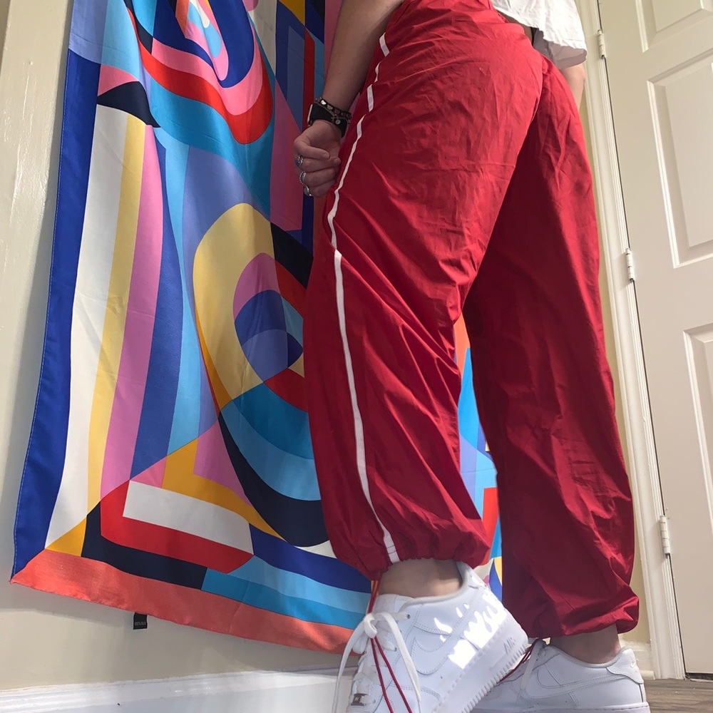 red athletic works pants